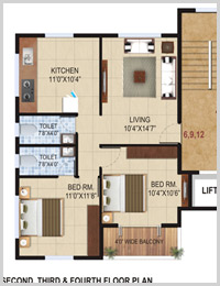 Second, Third & Fourth FLOOR PLAN